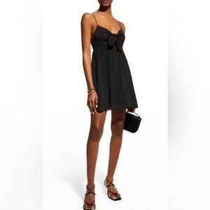 SOLD - Alice + Olivia | Black Tie-Front Babydoll Dress